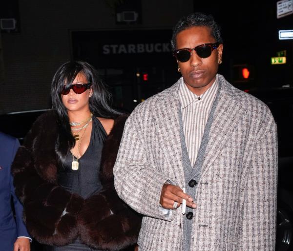 Rihanna and A$AP Rocky in New York City on October 4, 2024